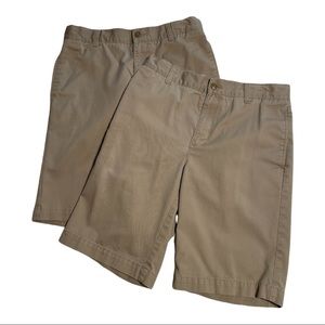 Lot of 2 Pairs Lands End School Uniform Khaki Shorts